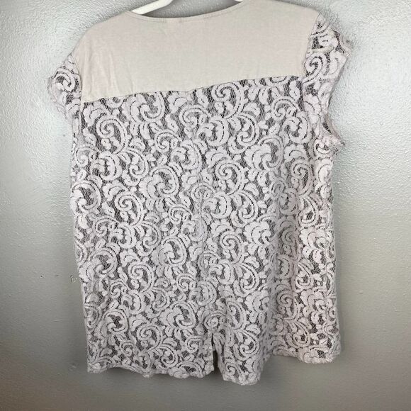Chicos Lace Short Sleeve Blouse Top 3-L - Picture 3 of 3